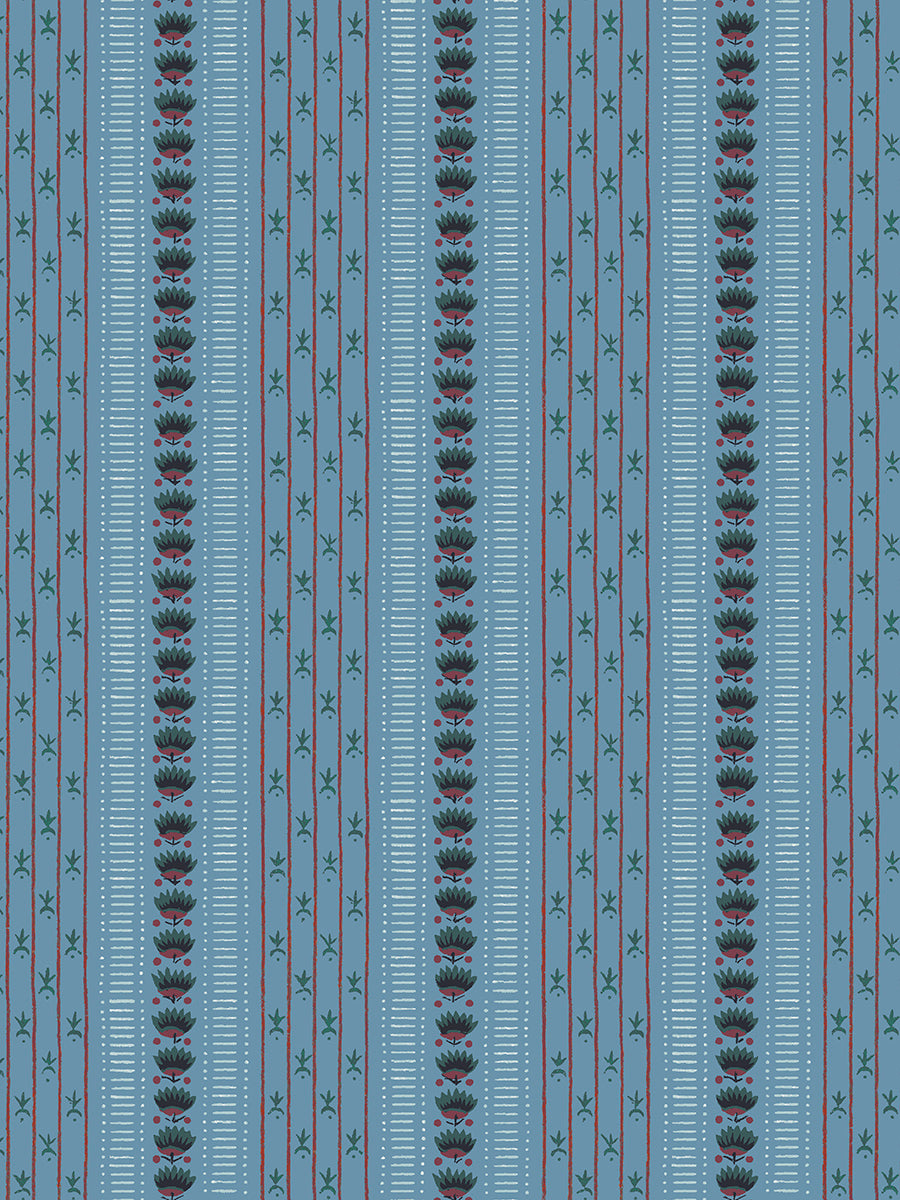 Zephirine Wallpaper - Blue Pastel