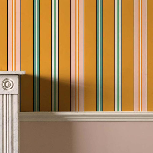 Sporty Stripes Wallpaper - Saffron