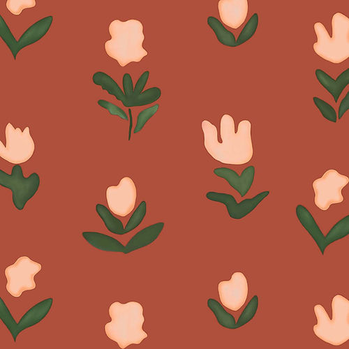 Little Wild Tulips Earthy Pink Wallpaper - Earthy Pink