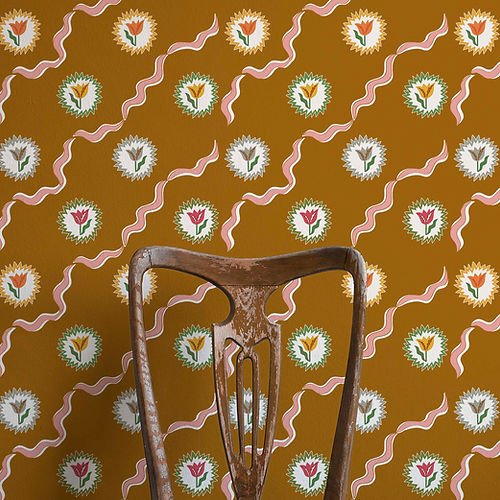 Tulips Of Belgravia Wallpaper - Camel