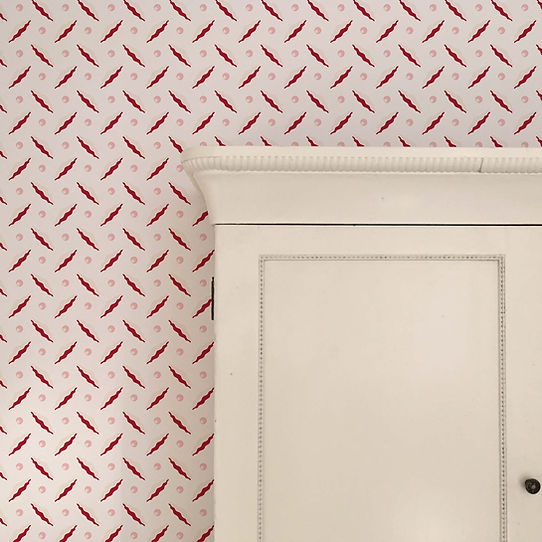 Chintamani Trellis Wallpaper - Red & Pink
