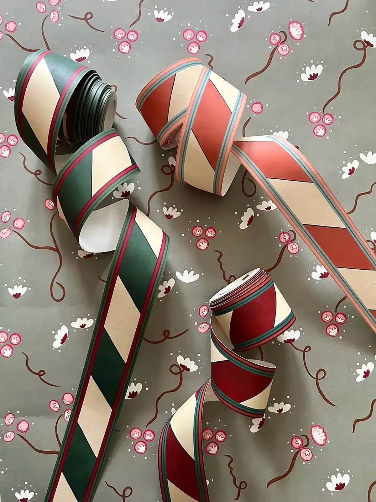 Candy Cane Wallpaper Border - Terracotta