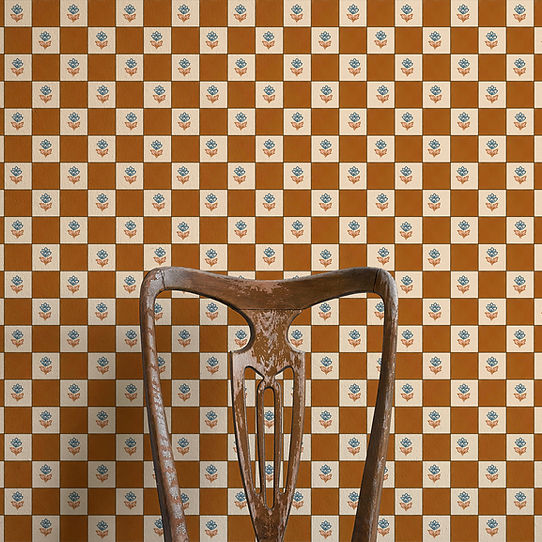 Indian Checks Wallpaper - Caramel