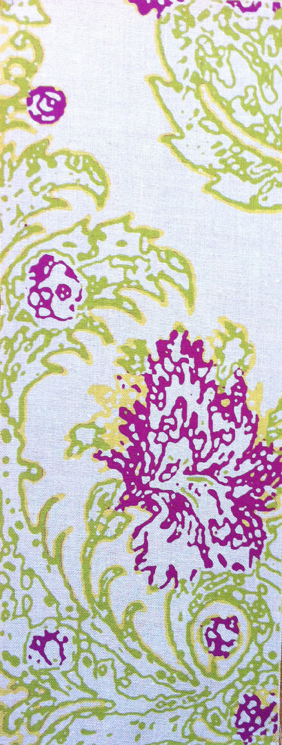 Boccanera - Plum Yellow Chartreuse on Natural Linen