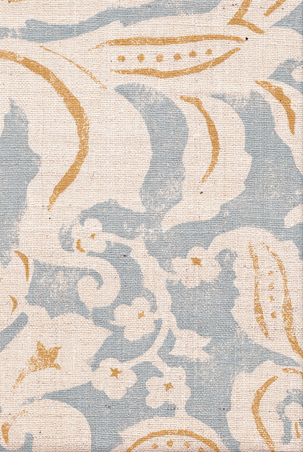 Alicante - San Juan Blue/Goldenrod on Natural Silk