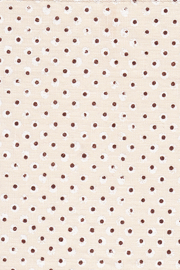Caspian - Chalk/Coffee on Tan Linen