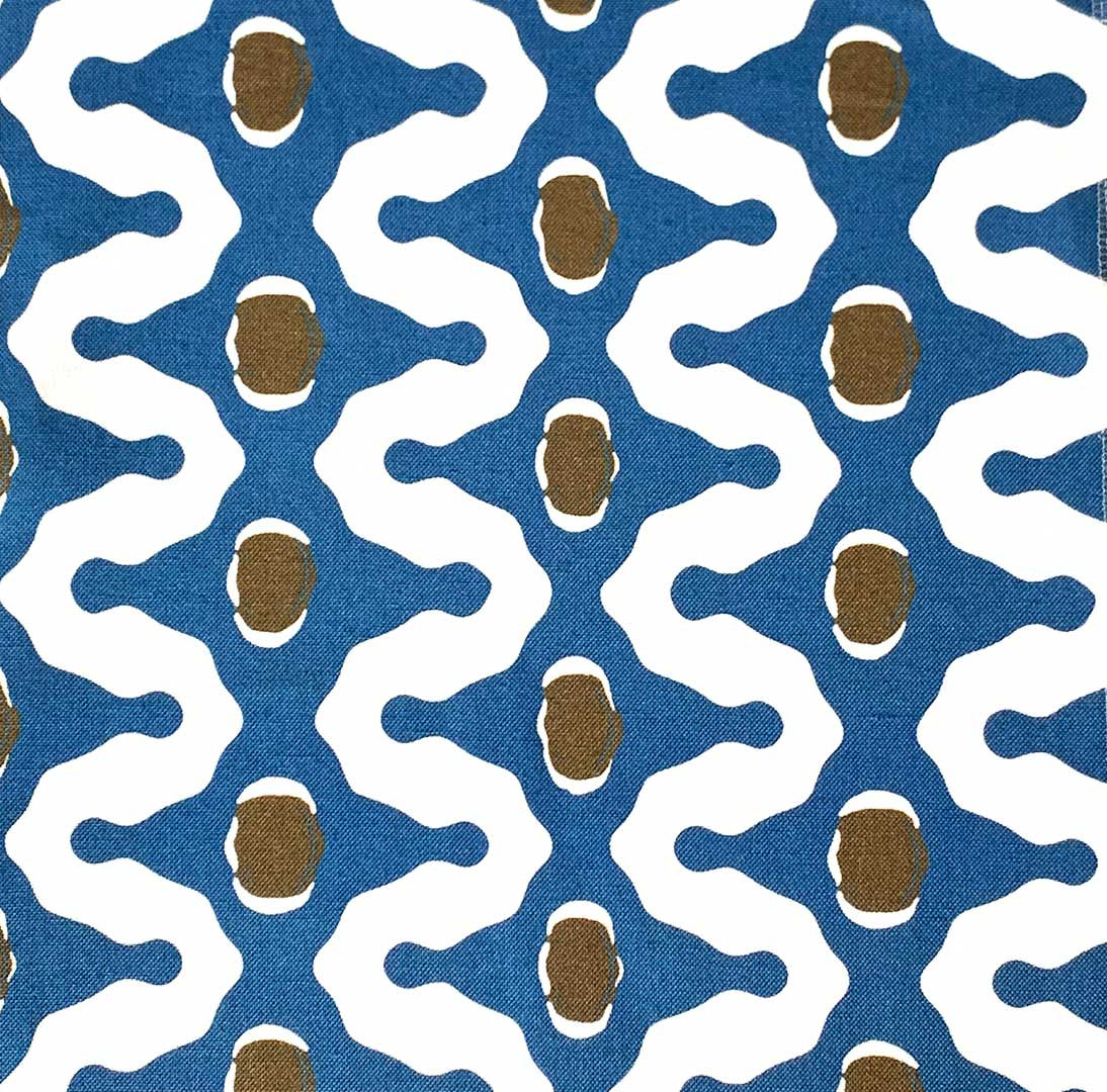 Zig Zag - Blue Brown on Oyster Union