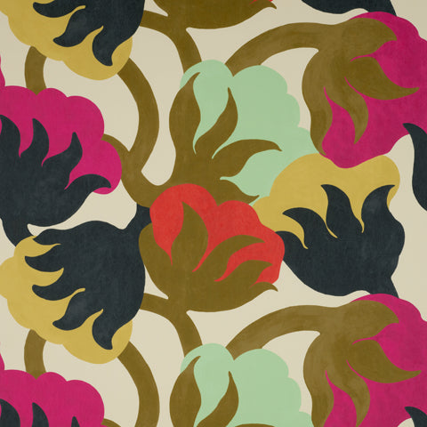 Desert Flower Wallpaper - Fuchsia Pink