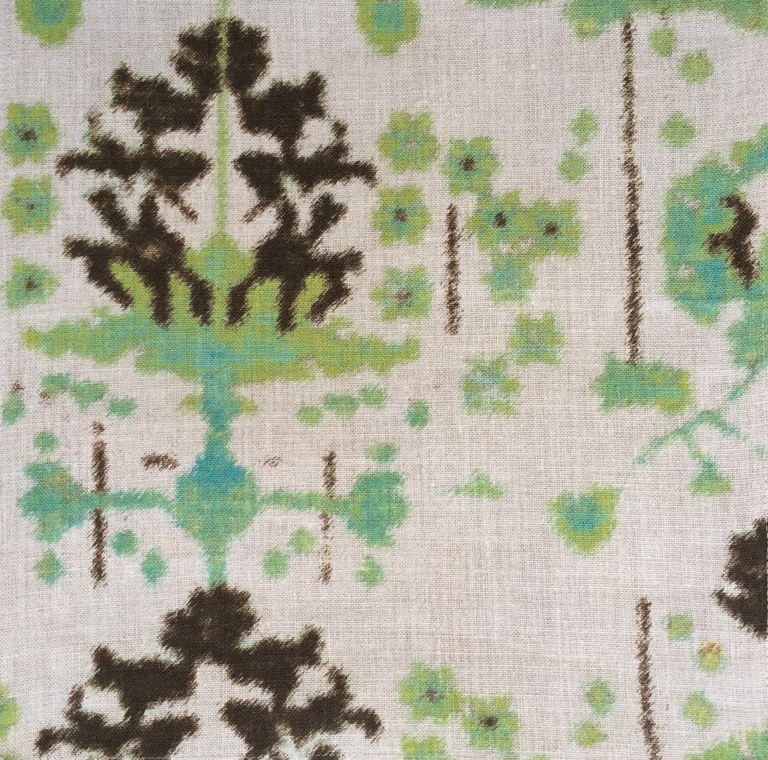Donegal - Turquoise on Natural Linen