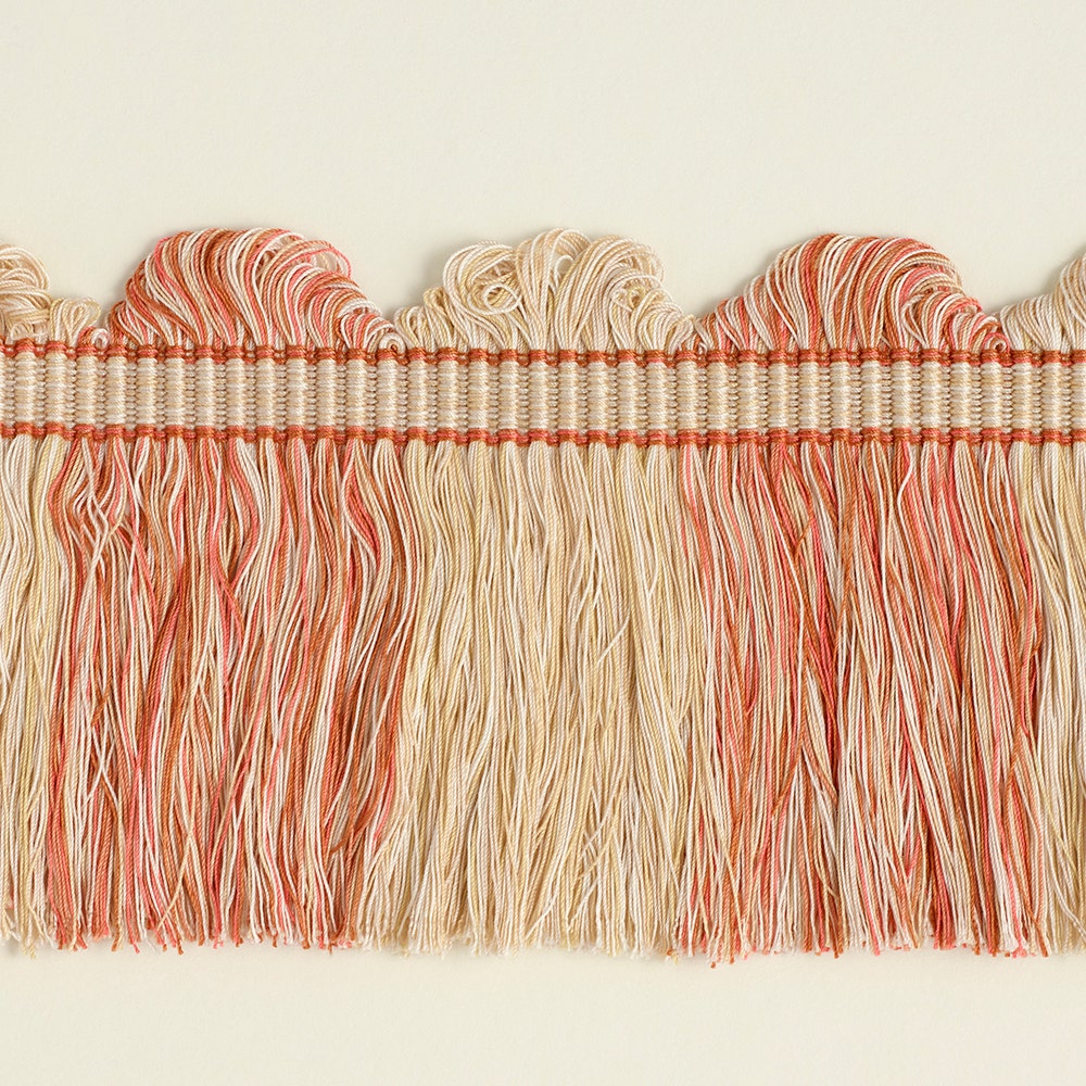 Fan Top Block Fringe - Coral
