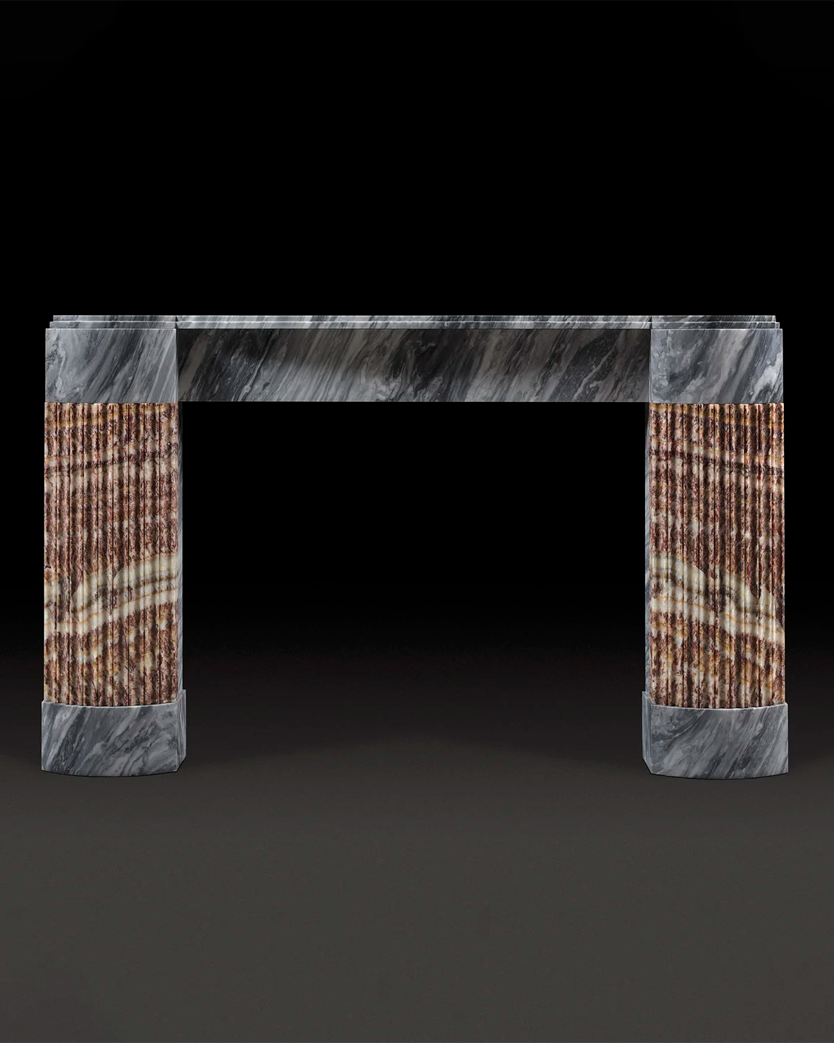 Harmon Chimneypiece - Bardiglio and Red Onyx