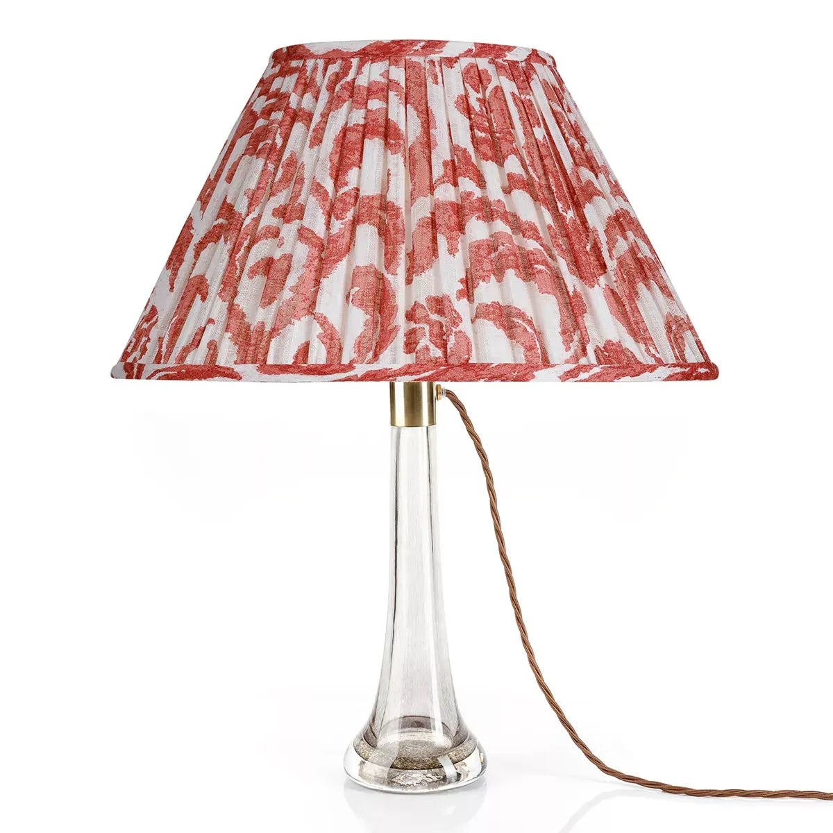 16 Inch Oval Gathered Bedwyn Lampshade - Red Marlborough