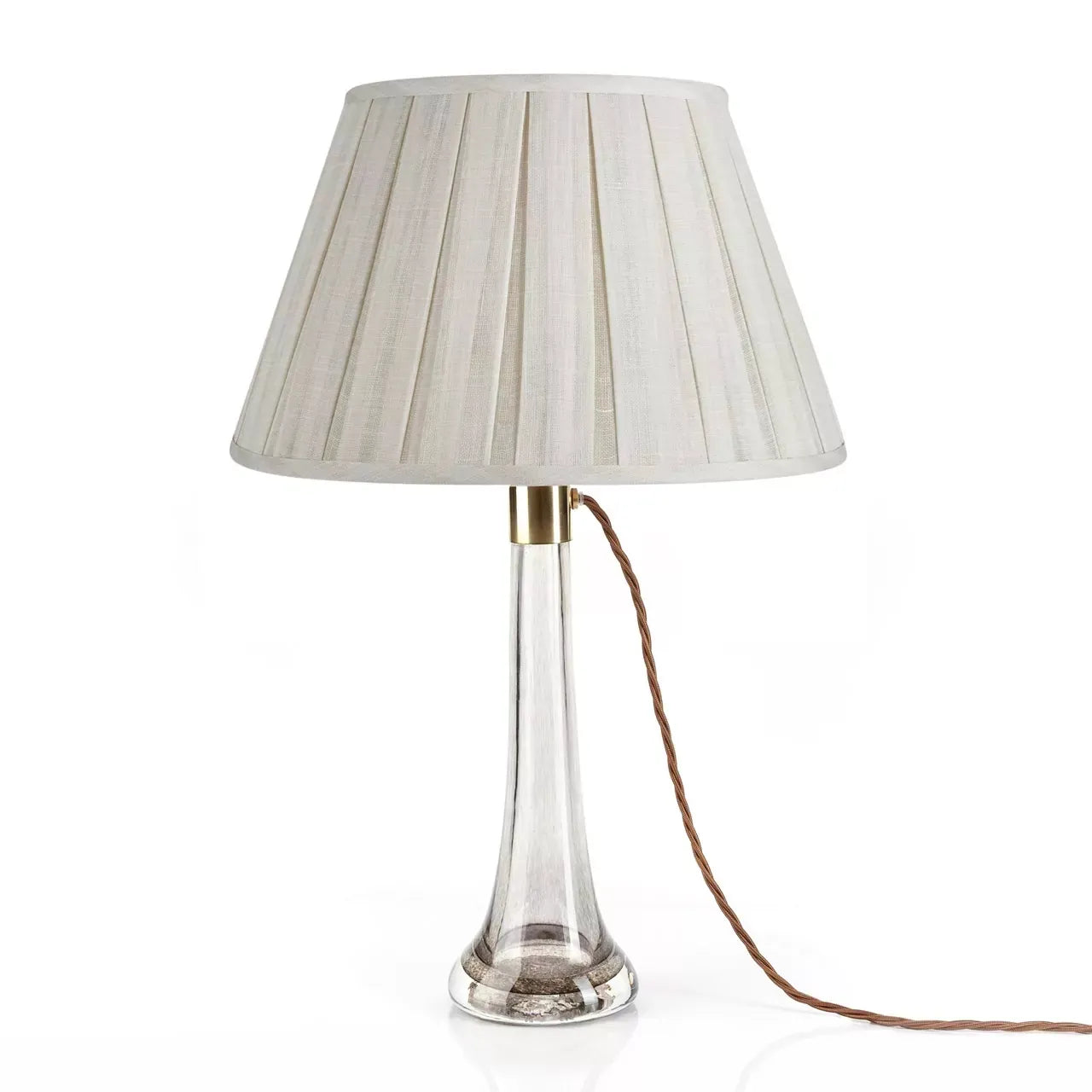 16 Inch Round Box Pleat Bedwyn Lampshade - Moire Cream