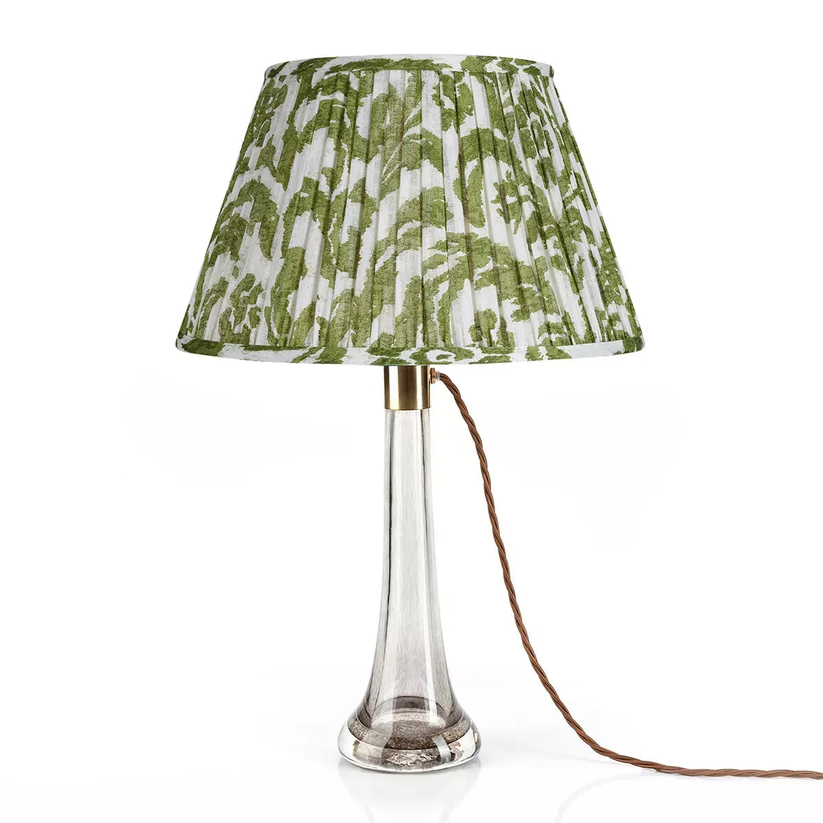 16 Inch Round Gathered Bedwyn Lampshade - Green Marlborough