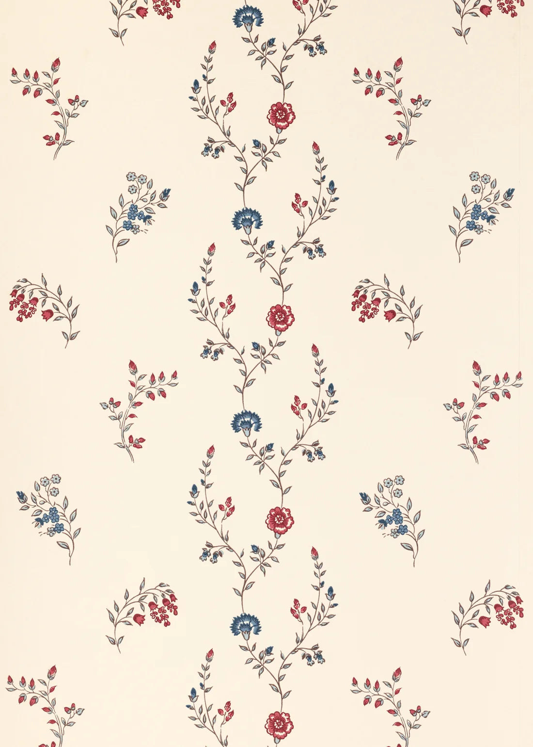 Indienne Vine Wallpaper - Ruby/Indigo