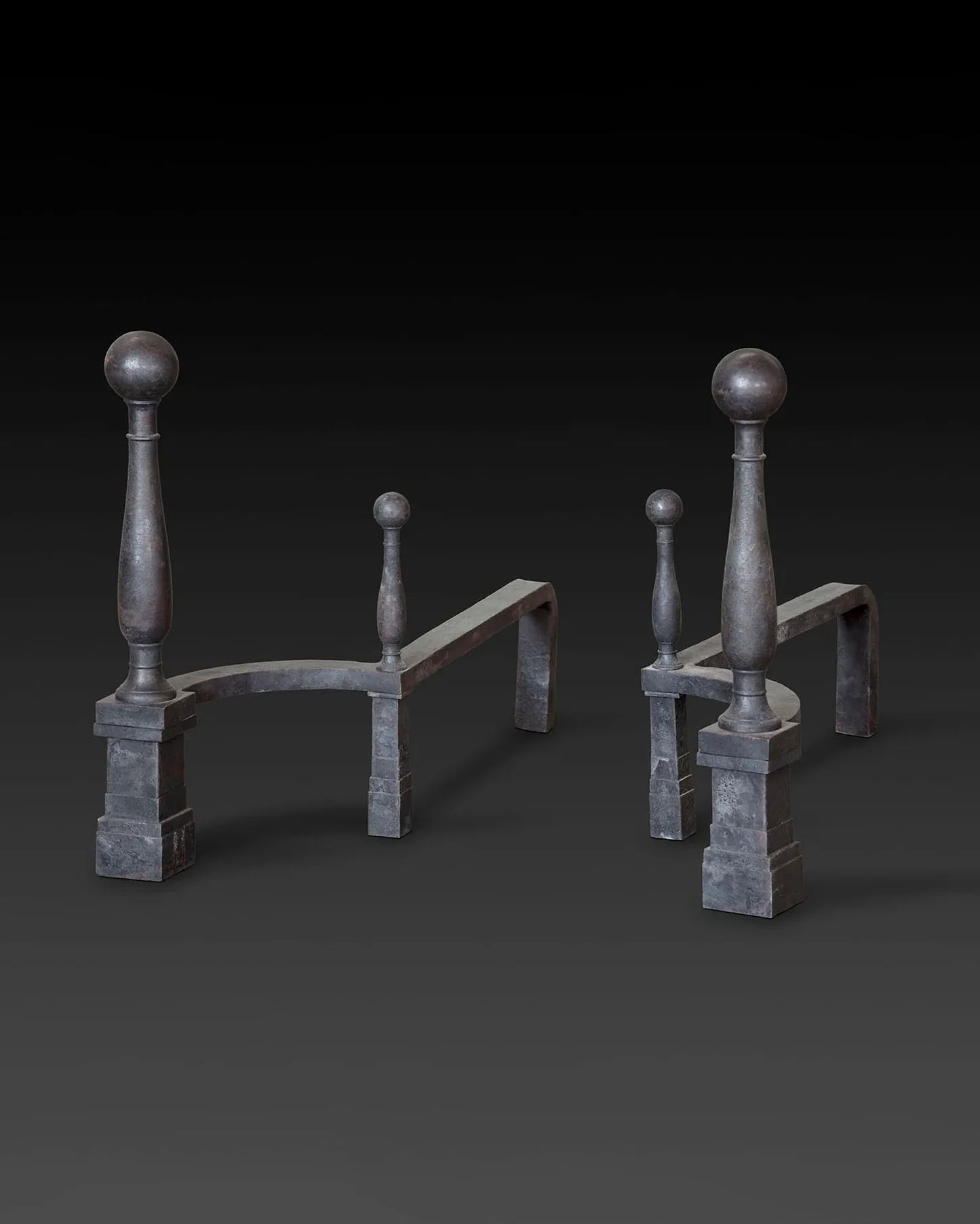 Jacob Fire Dogs - Steel with Wrought Iron Finish
