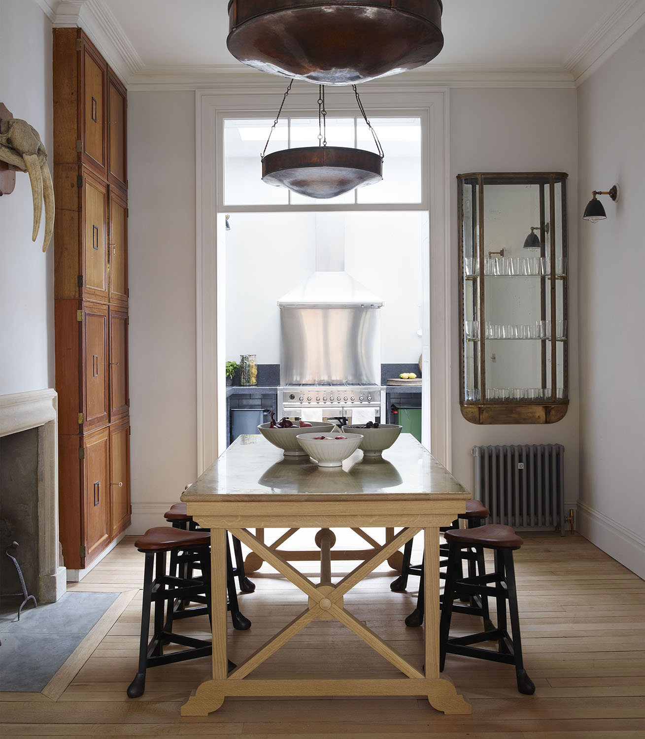 Cruxton Table with Brass Top
