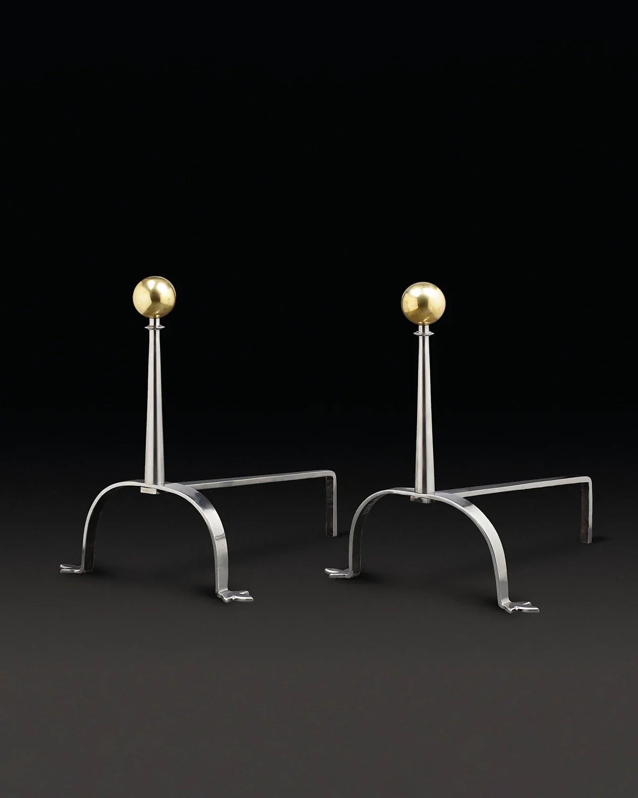 Fleur de Lys Fire Dogs - Steel