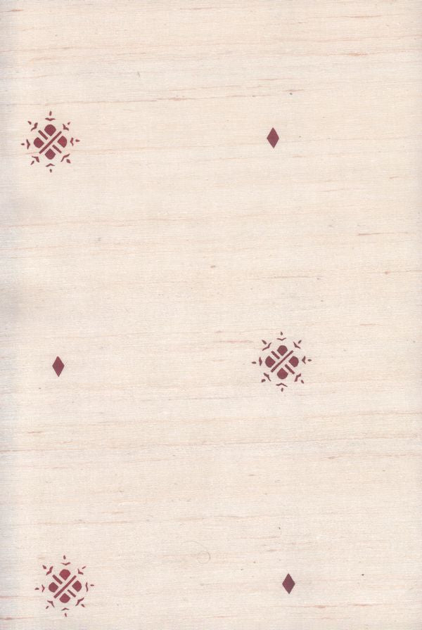 Katar - Ruby on Off-White Silk