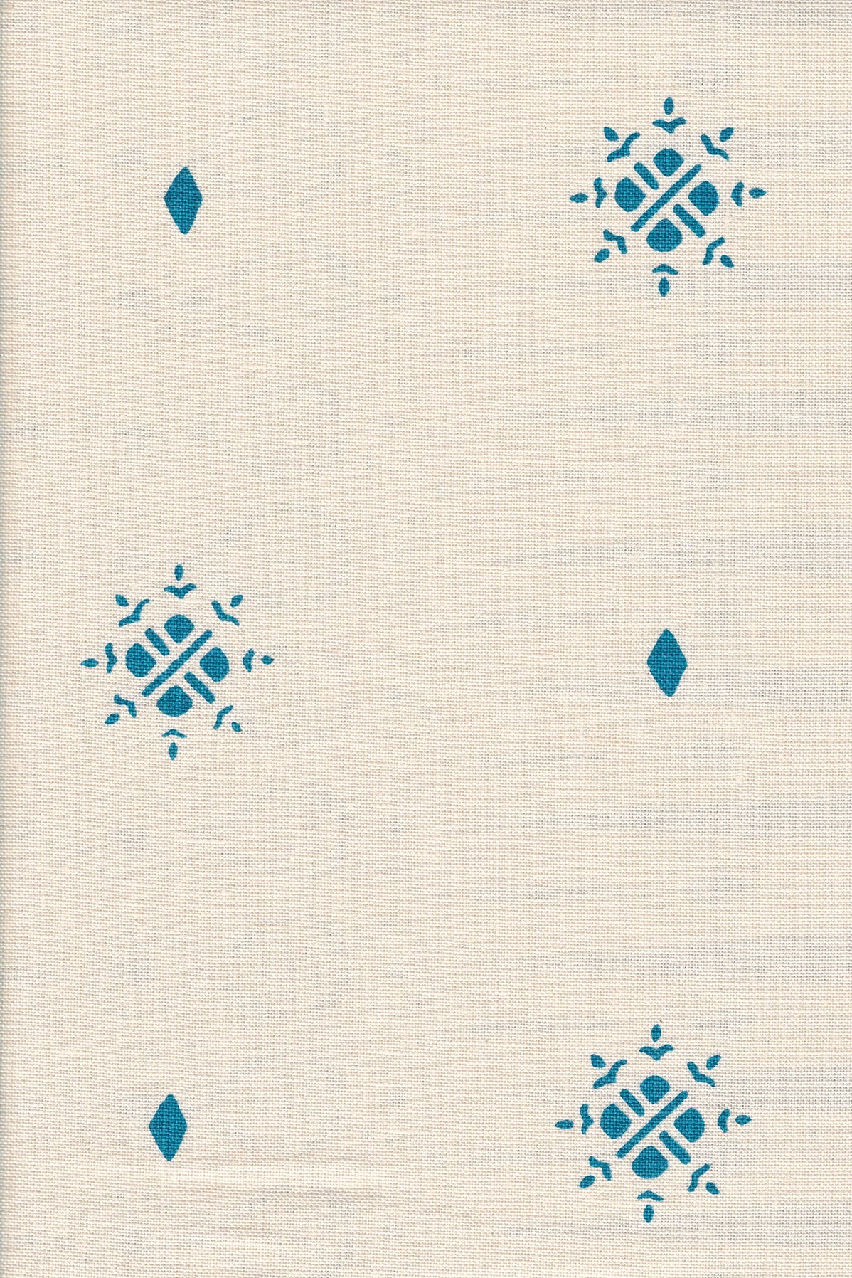 Katar - Sapphire on Ecru Linen