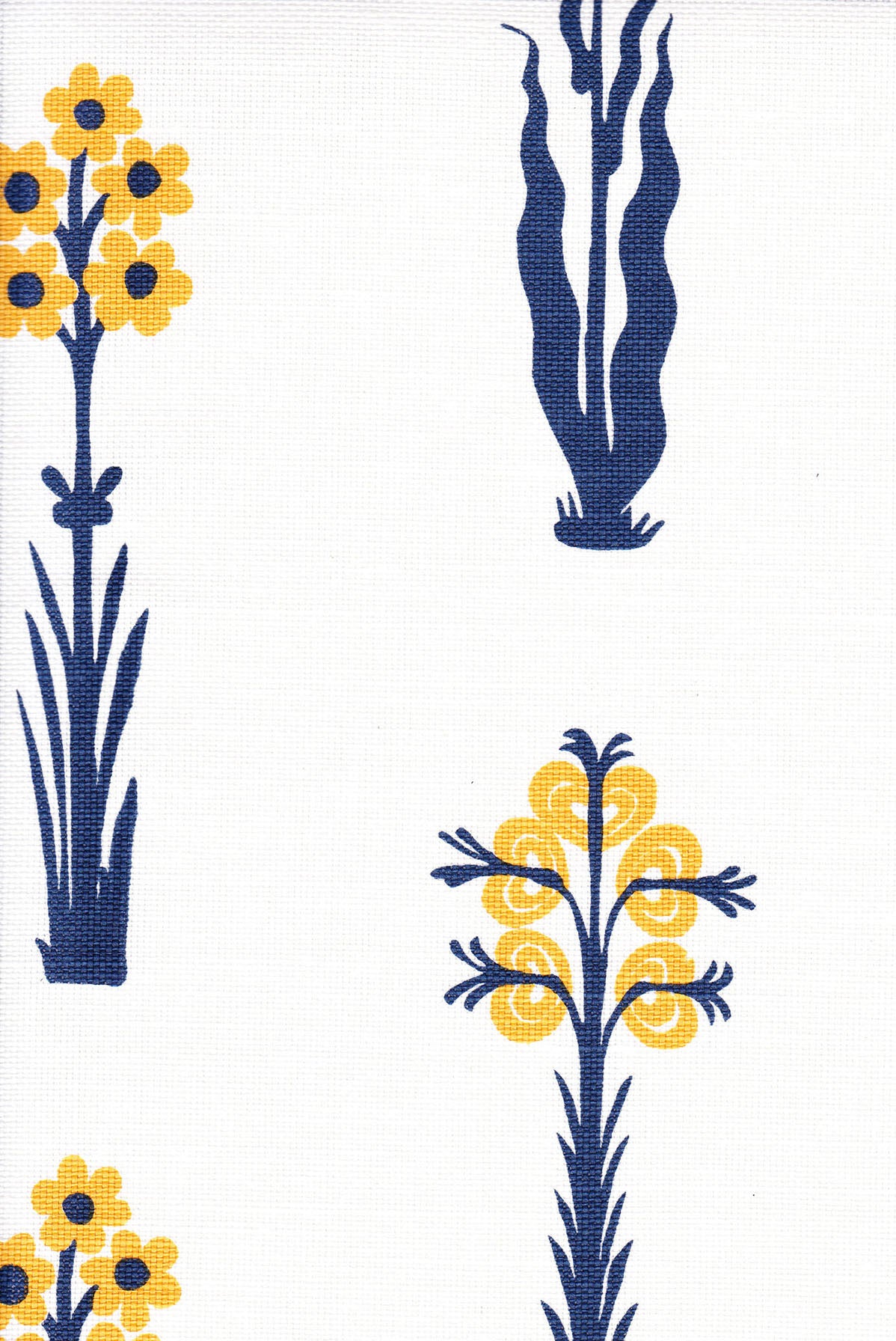 Manisa - Marigold/Midnight Blue on Oyster Linen/Cotton