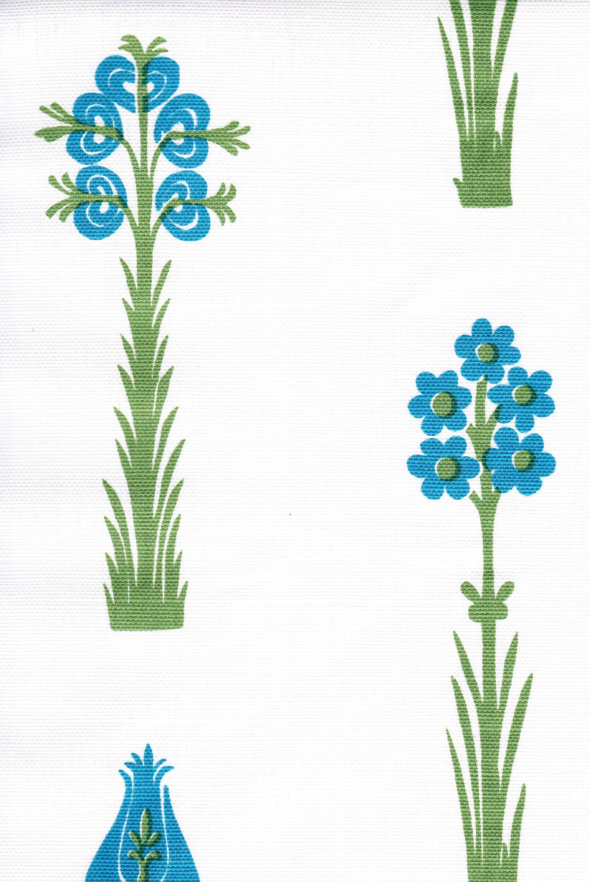 Manisa - Sapphire/Granny Apple on Oyster Linen/Cotton