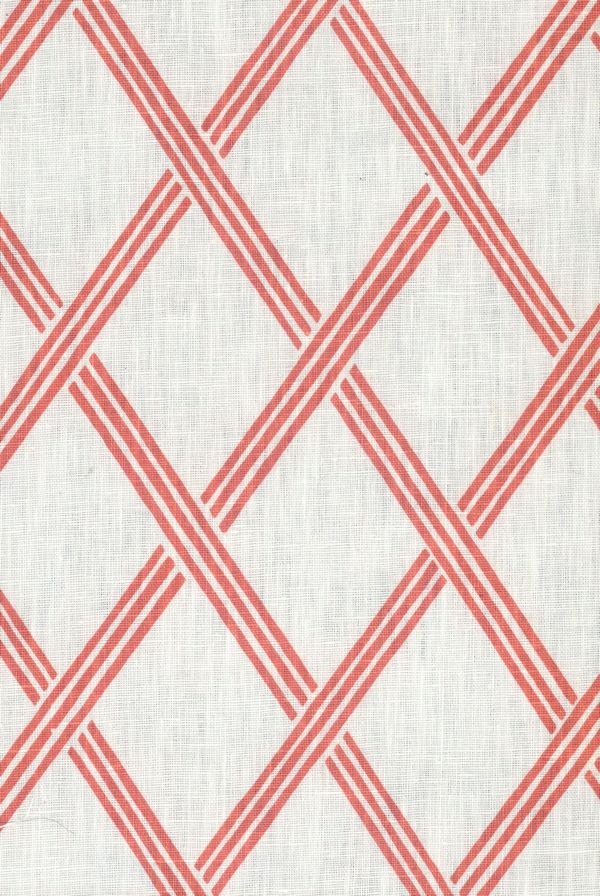 Milano - Tangerine on Ecru Linen