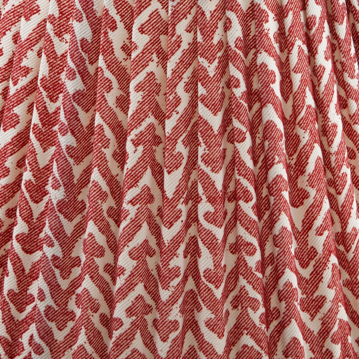 Oval Lampshade in Red Rabanna