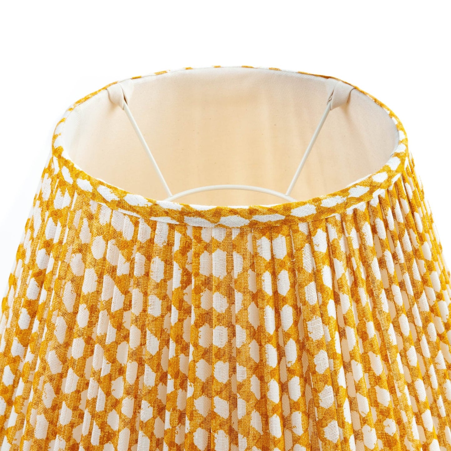 Round Lampshade in Yellow Wicker
