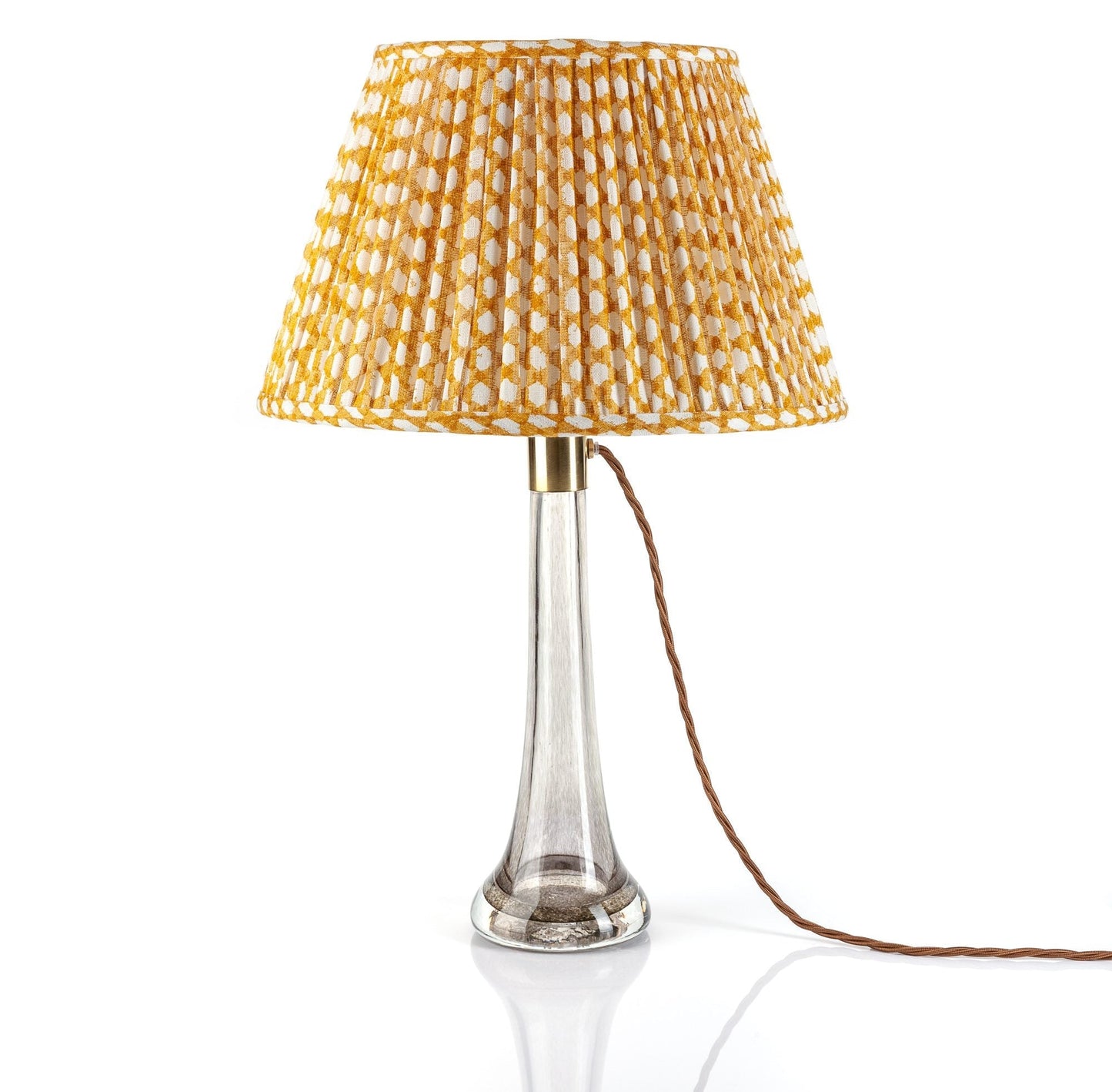 Round Lampshade in Yellow Wicker
