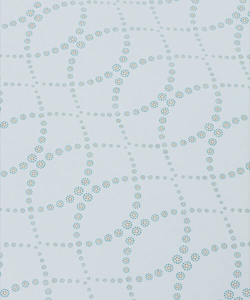 Daisy Chain Wallpaper - Aquamarine