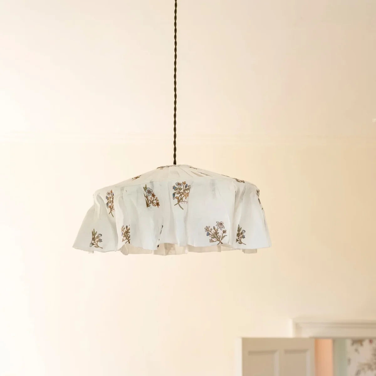 Flax & Field Posy Printed Linen Voile - Multi / Oyster