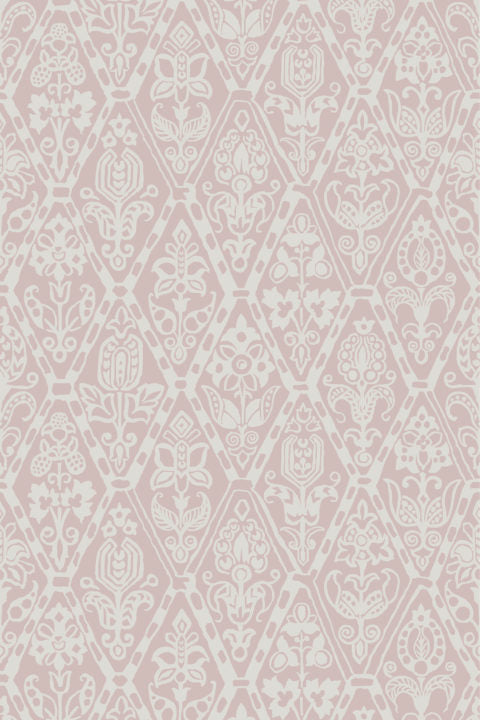 Tudor Trellis Wallpaper - Plaster and Sand