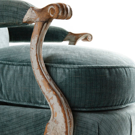 William Kent Chair - Small - Antiqued and Distressed Celadon Paint