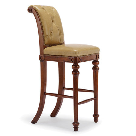 Chesterfield Barstool - Armless - #13 Antique Mahogany