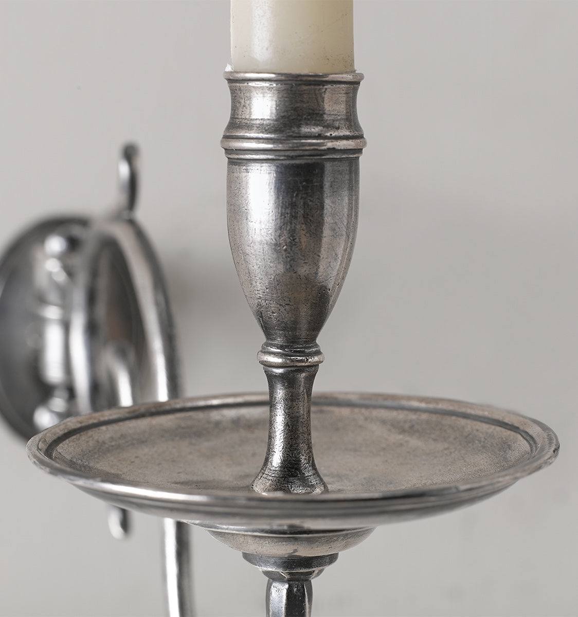 Braemore Candle Sconce, Wired, US Backplate - Antique Silver