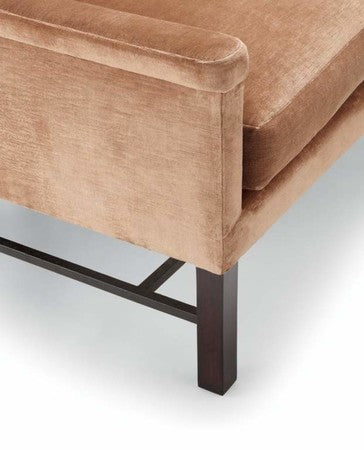 Haswell Settee - #40 Dark Walnut and Old Iron