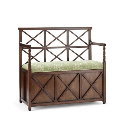 X-Back Bench - Storage - #13 Antique Mahogany