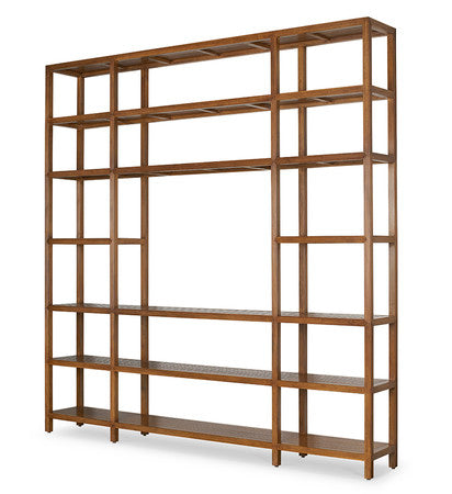 Slatted Ship Media Shelving Unit - #8 Honey Nut