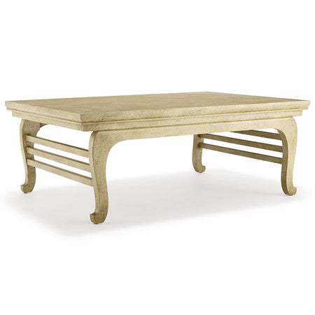 Shanghai Coffee Table - Large - #2 Crackled Leche Linen Wrap