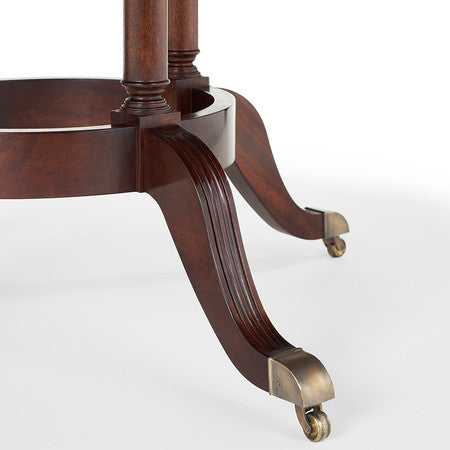 Bedford Dining Table with Extended Leaf - #13 Antique Mahogany with Crotch Mahogany Veneer