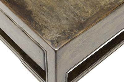 Carling Side Table - Distressed Grey/Brown Paint