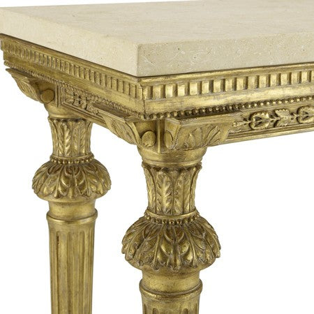 Medici Console - Limestone Top - #4 22K Gold Leaf
