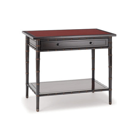 Brighton Nightstand - #7 French Roast and Red Crackle Lacquer Inset