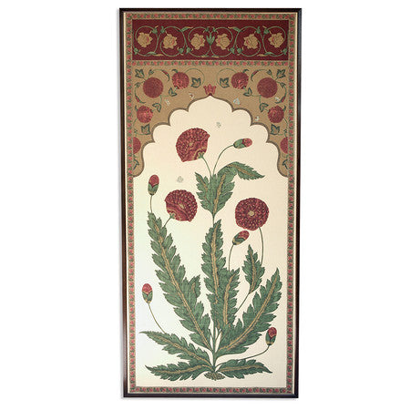 Framed Moghul Panel - Burgundy - #40 Dark Walnut