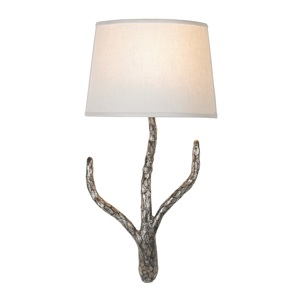 Cybil 1 Light Sconce w/Shade - Silver Metal Leaf