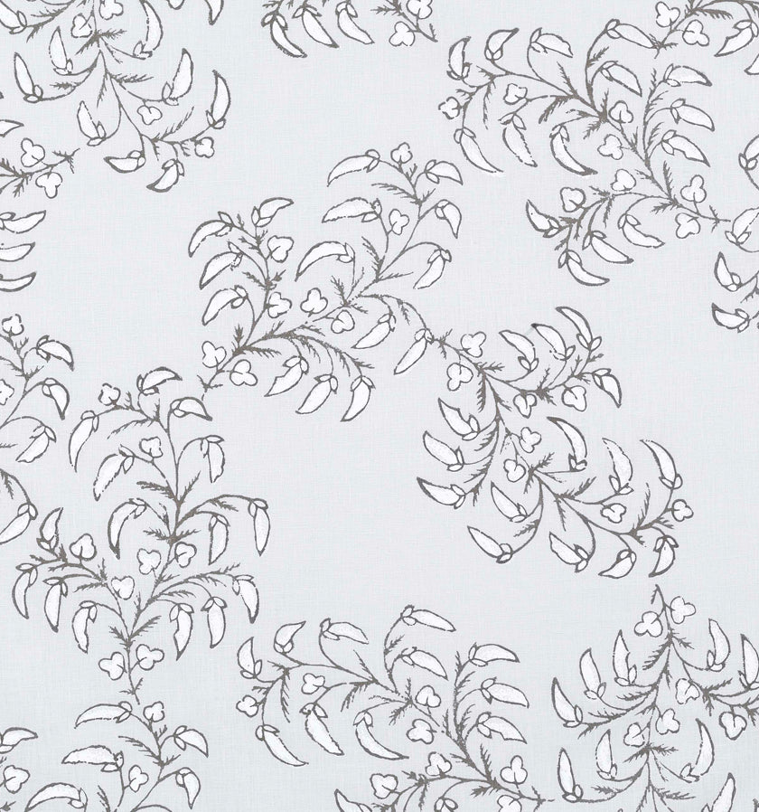 Pea Pods - White on Blue Heavy Linen