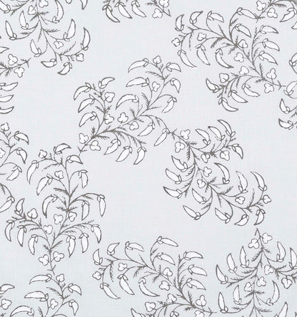 Pea Pods - White on Blue Heavy Linen