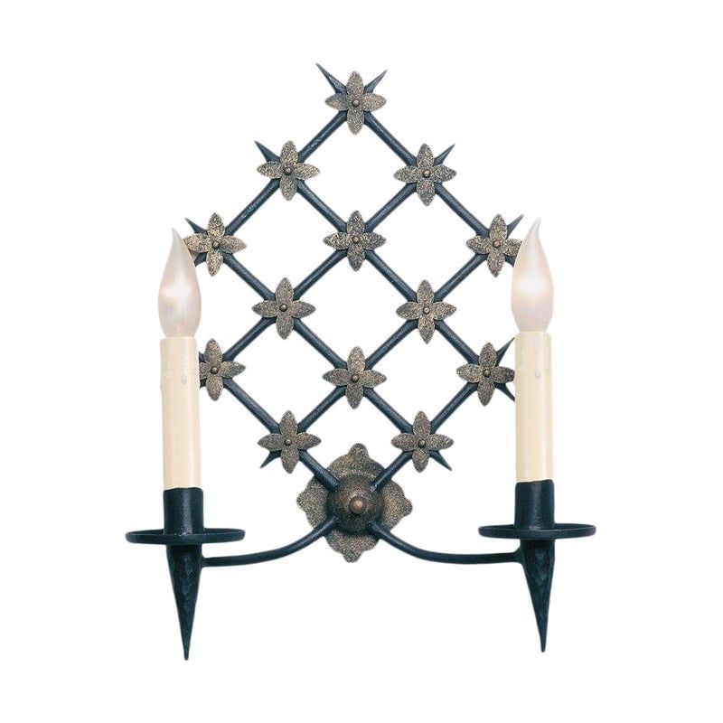 Pascale 2 Light Sconce - Black w/ Ant. Gold