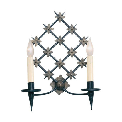 Pascale 2 Light Sconce - Black w/ Ant. Gold